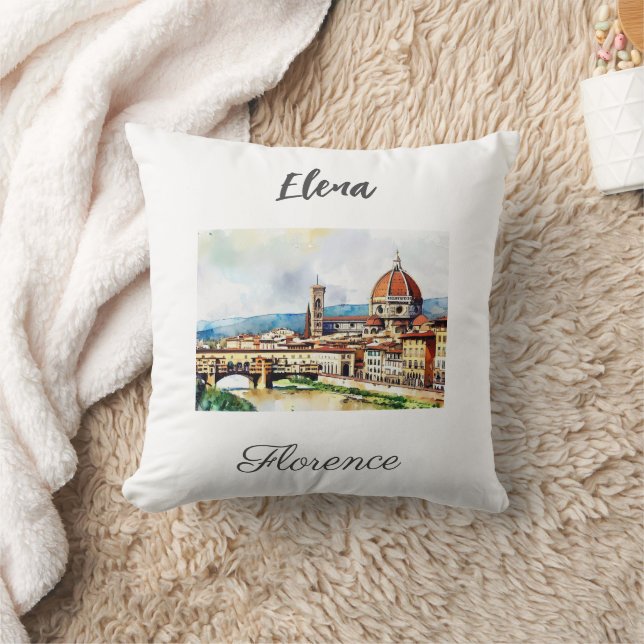 Charmante waterverf schilderkunst Florence in Ital Kussen (Deken)