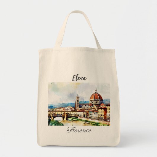Charmante waterverf schilderkunst Florence in Ital Tote Bag (Voorkant)