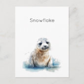 Charmante Waterverf Seal Pup, op maat Briefkaart (Voorkant)