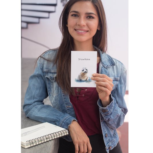 Charmante Waterverf Seal Pup, op maat Briefkaart