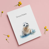Charmante Waterverf Seal Pup, op maat Briefkaart