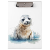 Charmante Waterverf Seal Pup, op maat Klembord (Voorkant)