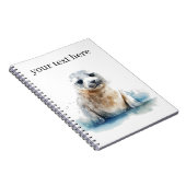 Charmante Waterverf Seal Pup, op maat Notitieboek (Rechterzijde)
