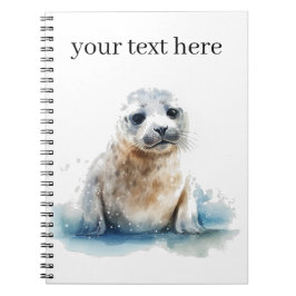 Charmante Waterverf Seal Pup, op maat Notitieboek