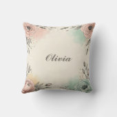 Charmante Waterverf Sketchy Flowers Kussen (Achterkant)