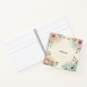 Charmante Waterverf Sketchy Flowers Notitieboek (Binnen)