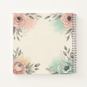 Charmante Waterverf Sketchy Flowers Notitieboek (Achterkant)