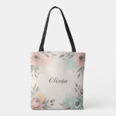 Charmante Waterverf Sketchy Flowers Tote Bag (Achterkant)