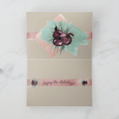 Charmante Waterverf vakantie Mok en groen Feestdagen Kaart (Binnen)