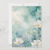 Charmante Waterverf Witte Bloemen bruiloft Kaart (Achterkant)