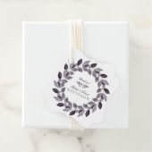 Charmante waterverfinktbloemenkranz bruiloft bedankjes labels (In situ)