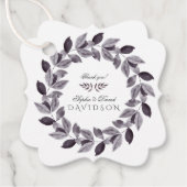 Charmante waterverfinktbloemenkranz bruiloft bedankjes labels (Voorkant)