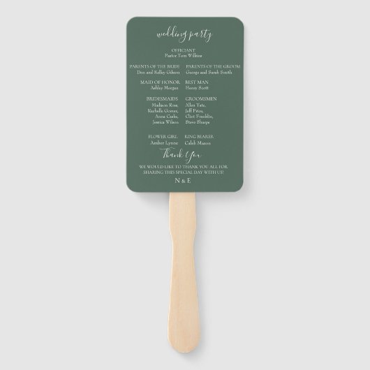 Charmante Wildwood Trouwprogramma Fans Handwaaier (Achterkant)