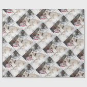 Charmante Winter Feestdagen Pet Lovers Dog Cadeaupapier (Vlak)