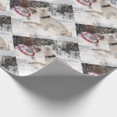 Charmante Winter Feestdagen Pet Lovers Dog Cadeaupapier (Hoek)