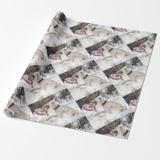 Charmante Winter Feestdagen Pet Lovers Dog Cadeaupapier (Uitgerold)