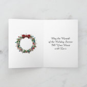 Charmante Winter Mozaïek Scene Kerstmis Kaart (Binnen)