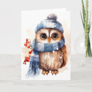 Charmante Winter Uil Whimsy Kaart