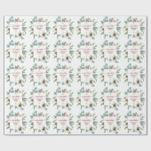 Charmante winter vakantie dennen kegels bessen Ker Cadeaupapier (Vlak)