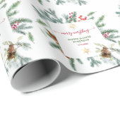 Charmante winter vakantie dennen kegels bessen Ker Cadeaupapier (Rol Hoek)