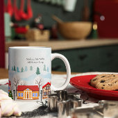 Charmante Winter Village Jumbo Mok - Familie Gift