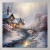 Charmante winterdag landschapskunst poster (Voorkant)
