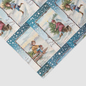 Charmante  Winterengelen in Snow Tissuepapier (Detail)