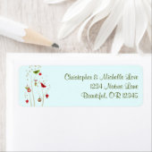 Charmante wintervogels Kerstvakantie adres Etiket (Insitu)