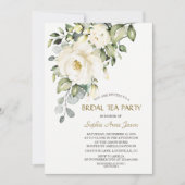 Charmante witte crème bloemen bruidstheepartij kaart (Voorkant)