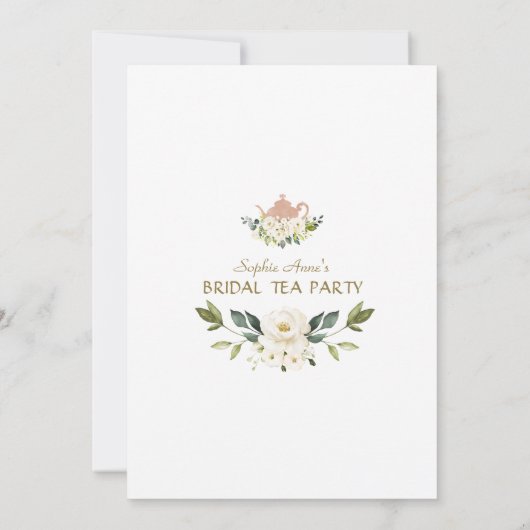 Charmante witte crème bloemen bruidstheepartij kaart (Achterkant)