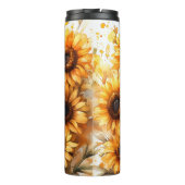 Charmante witte fret met zonnebloemen thermosbeker (Achterkant)