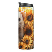 Charmante witte fret met zonnebloemen thermosbeker (Geroteerd rechts)