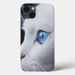 Charmante witte kat met blauwe ogen - iPhone 13 Ho Case-Mate iPhone Case