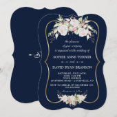 charmante witte roze rozen marinebruistoebindmidde kaart (Voorkant / Achterkant)