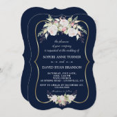 charmante witte roze rozen marinebruistoebindmidde kaart (Voorkant / Achterkant)