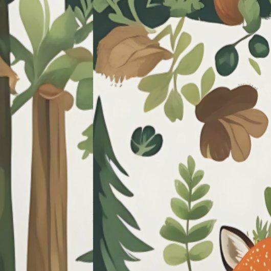 Charmante Woodland Creatures Forest Fox & Uil Behang (Zoom)