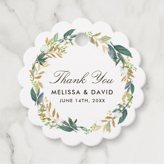 Charmante Woodland Floral Favor Labels (Voorkant)