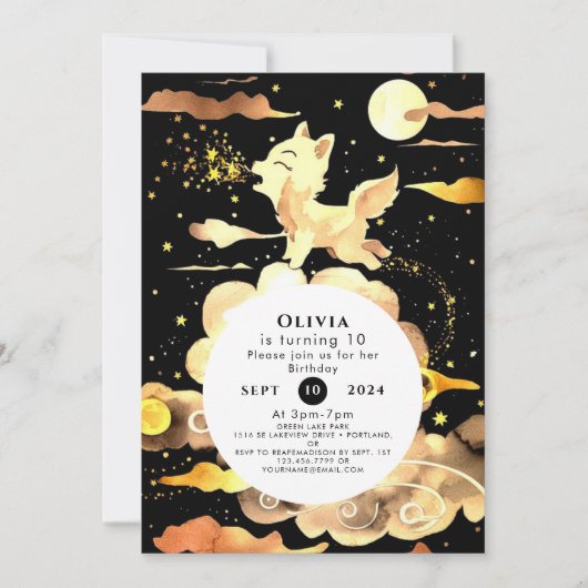 Charmante Woodland Wolf verjaardag Kaart (Voorkant)