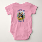 Charmante Yorkie Meadow - Baby Delight Romper (Achterkant)