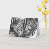 Charmante Zebras Verjaardag Kaart (Gele Bloem)