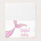 Charmante Zeemeermin Party Eten Labels Kaart (Buitenkant ongevouwen)