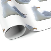 Charmante Zeemeeuw in Rust – Kust Vogel Kunst Wit Cadeaupapier (Rol Hoek)
