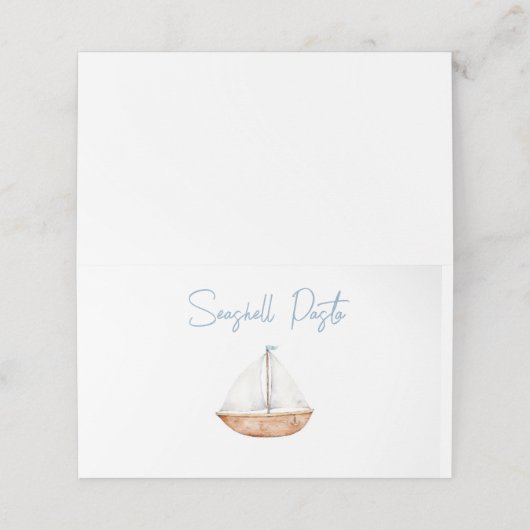 Charmante zeilboot Food Label Place Card Plaatskaartje (Buitenkant ongevouwen)