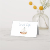 Charmante zeilboot Food Label Place Card Plaatskaartje (Voorkant)