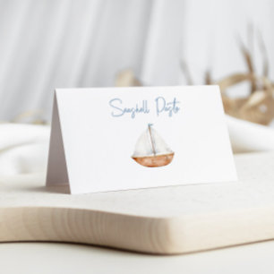 Charmante zeilboot Food Label Place Card Plaatskaartje