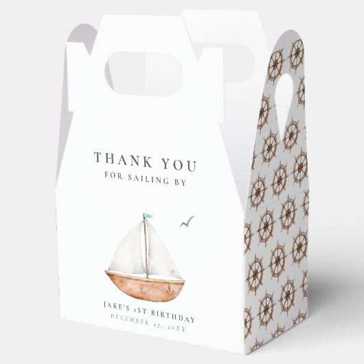 Charmante zeilboot verjaardag bedankdoosjes (Geopend)