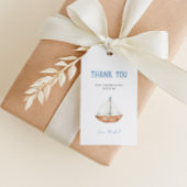 Charmante zeilboot verjaardagscadeau tag cadeaulabel