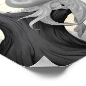 Charmante zoete zeemeermin zittend onder de zon poster (Hoek)