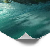 Charmante zoete zeemeermin zittend onder de zon poster (Hoek)