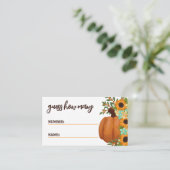 Charmante Zonnebloemen Guess Bedrag Baby shower Sp Informatiekaartje (Staand voorkant)